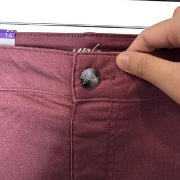 Up! cropped skinny pants maroon women’s size 14 NWT - Picture 3 of 7